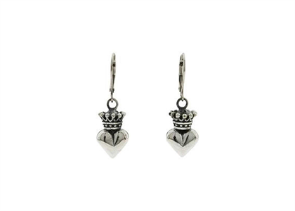 King Baby Crowned Heart Shape Earrings